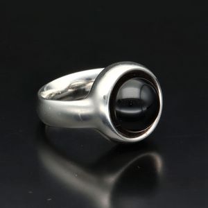 Georg Jensen Silver and Onyx Sphere Ring