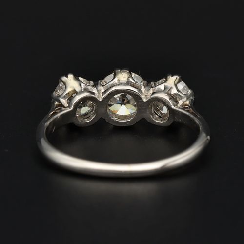 Platinum Three Stone Diamond Ring image-5