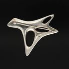 Georg Jensen Silver and Black Enamel Brooch