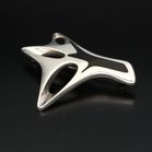 Georg Jensen Silver and Black Enamel Brooch