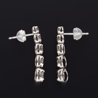 18ct White Gold Drop Earrings With Graduated Diamonds