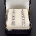 18ct White Gold Drop Earrings With Graduated Diamonds