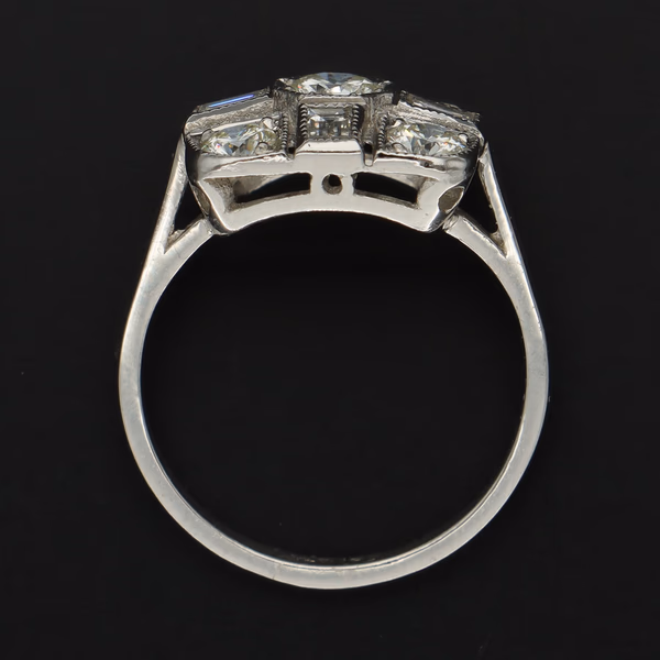 Art Deco Style Platinum Diamond Ring