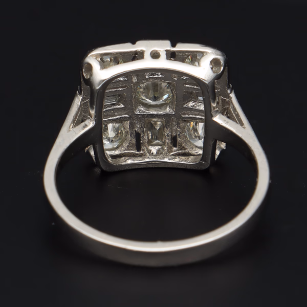 Art Deco Style Platinum Diamond Ring