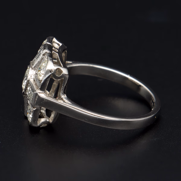 Art Deco Style Platinum Diamond Ring