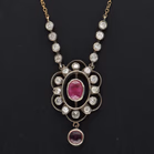 18ct Gold Ruby and Diamond Necklace