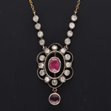 18ct Gold Ruby and Diamond Necklace