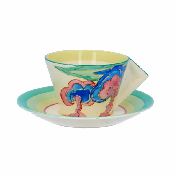 Clarice Cliff Oasis Conical Cup and Saucer