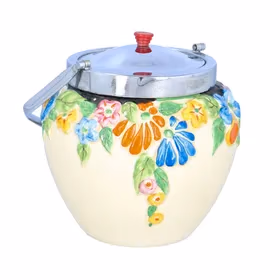 Clarice Cliff Canterbury Bells Biscuit Barrel