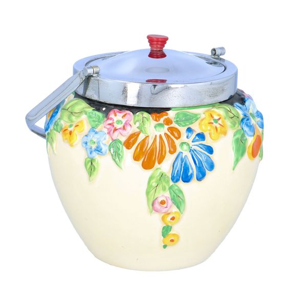 Clarice Cliff Canterbury Bells Biscuit Barrel