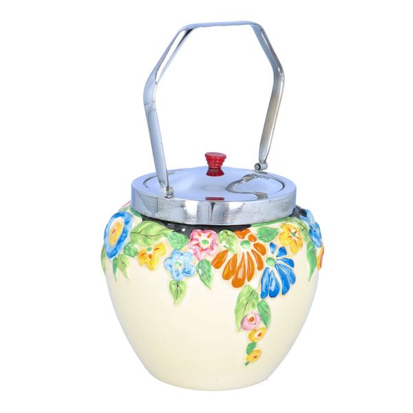Clarice Cliff Canterbury Bells Biscuit Barrel