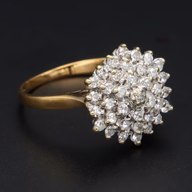 Diamond Cluster Ring, Size K 1/2