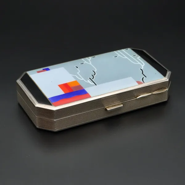 Art Deco Silver Enamel Minauderie
