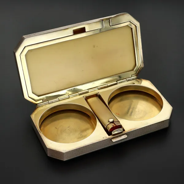 Art Deco Silver Enamel Minauderie