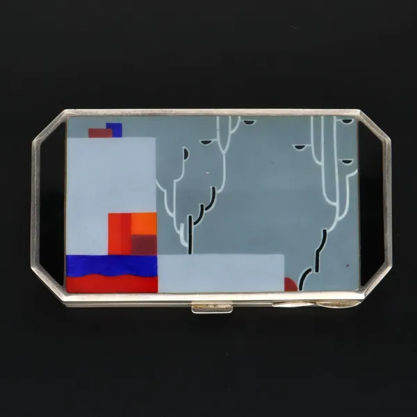 Art Deco Silver Enamel Minauderie