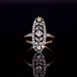 360° view of The Antique Art Deco 35 Diamond Floral Navette Ring
