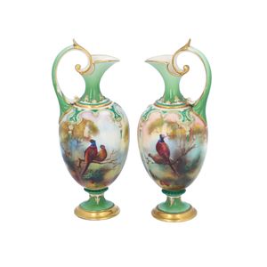 Pair of Royal Worcester Hadley Ware Vases