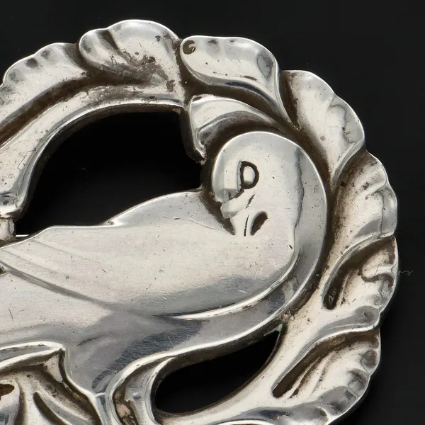 Vintage Georg Jensen Sterling Silver Bird Design Brooch