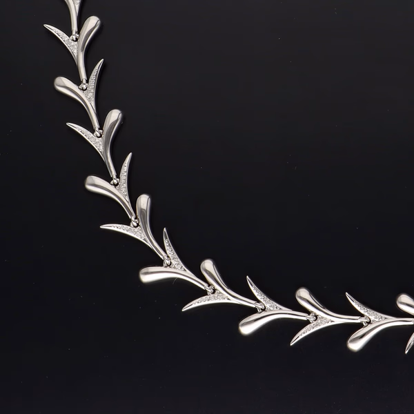Sterling Silver Coral-Inspired Necklace