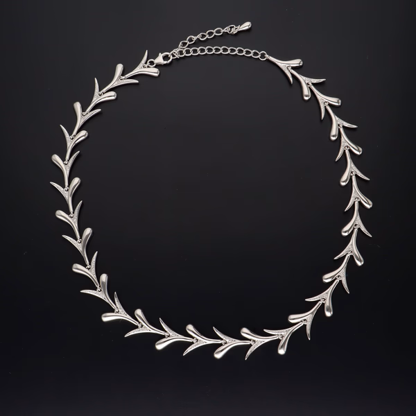 Sterling Silver Coral-Inspired Necklace