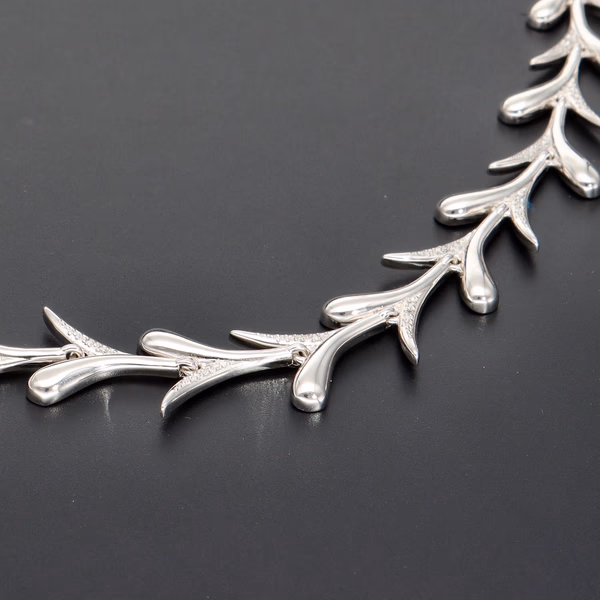 Sterling Silver Coral-Inspired Necklace