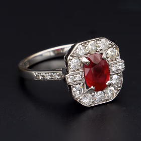 18ct White Gold Ruby and Diamond Ring