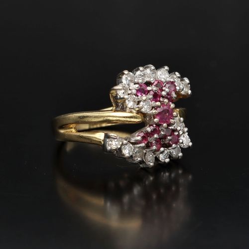 Vintage 18ct Gold Ruby and Diamond Ring image-1