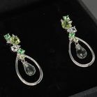 9ct Gold Peridot and Diamond Earrings