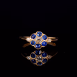 360° view of The Antique Art Deco 1920 Sapphire And Diamond Floral Cluster Ring