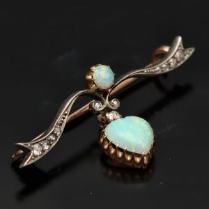 Opal and Diamond Brooch
