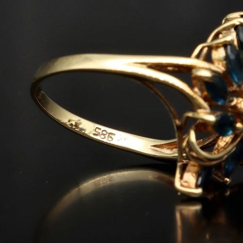 Vintage 14ct Gold Sapphire and Diamond Ring image-5