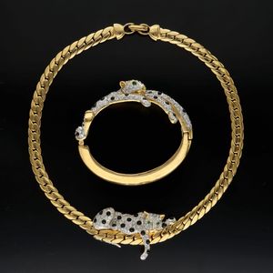 Rare Panther Parure Necklace and Bracelet Set