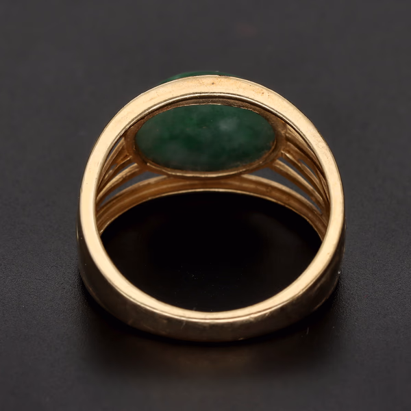 9ct Gold Jade Dress Ring
