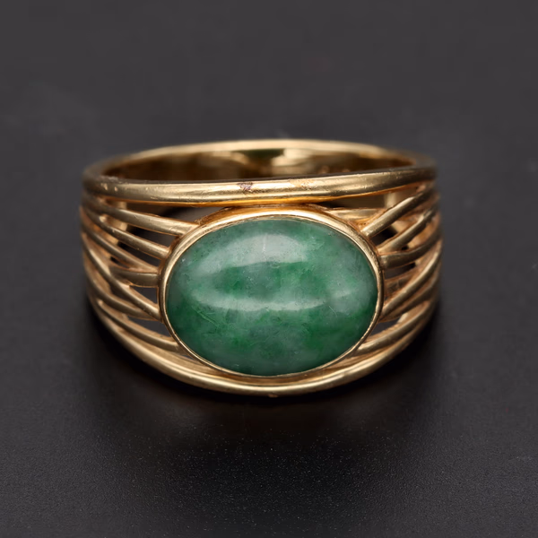 9ct Gold Jade Dress Ring