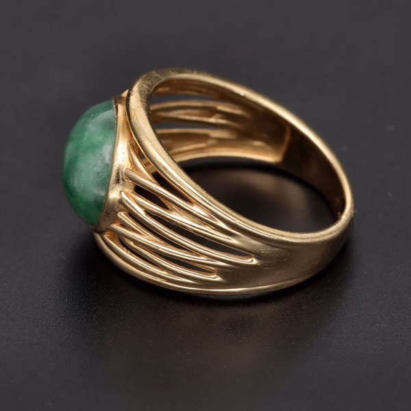 9ct Gold Jade Dress Ring