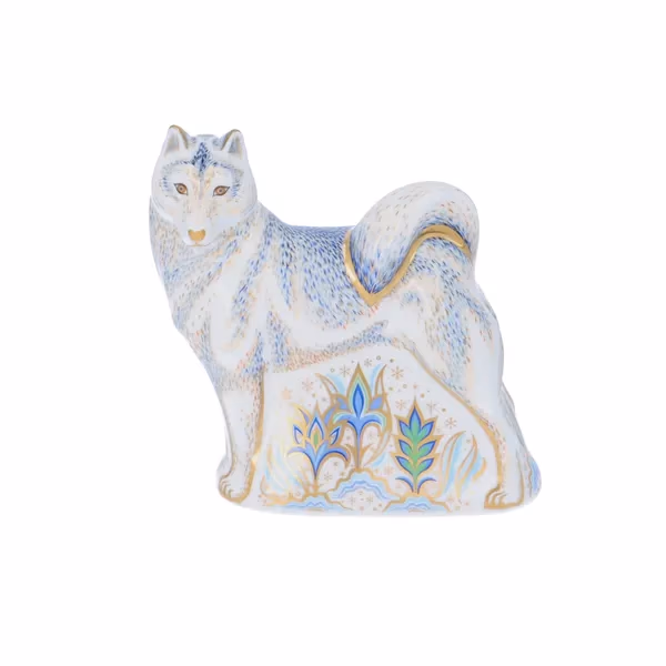 Boxed Royal Crown Derby Paperweight of a Husky