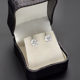 New Platinum Lab Diamond Stud Earrings