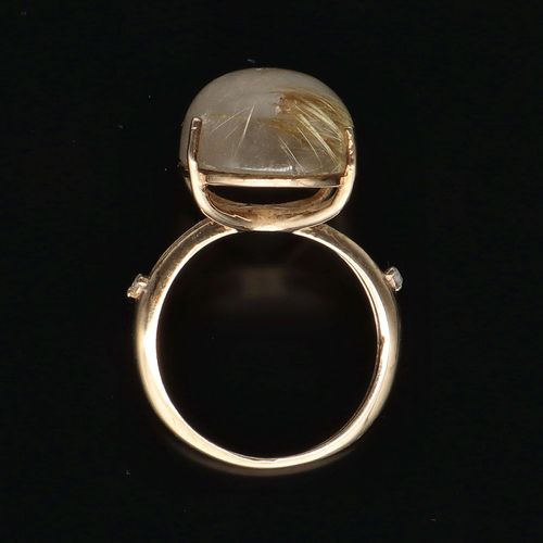 9ct Gold Diamond and Rutilated Quartz Ring image-6