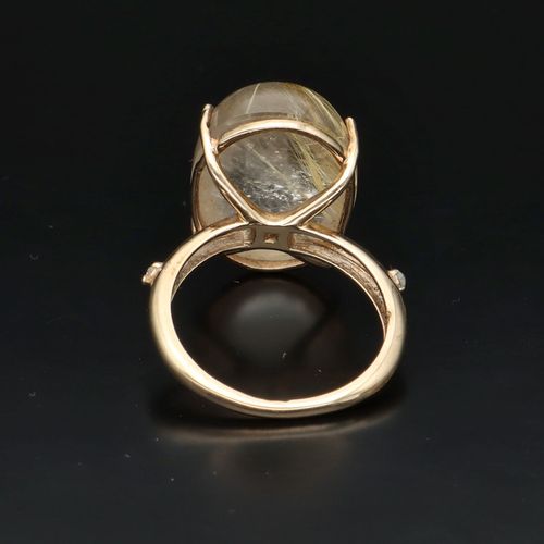 9ct Gold Diamond and Rutilated Quartz Ring image-5