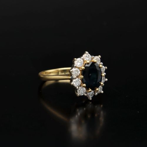 18ct Gold Sapphire and Diamond Ring image-1