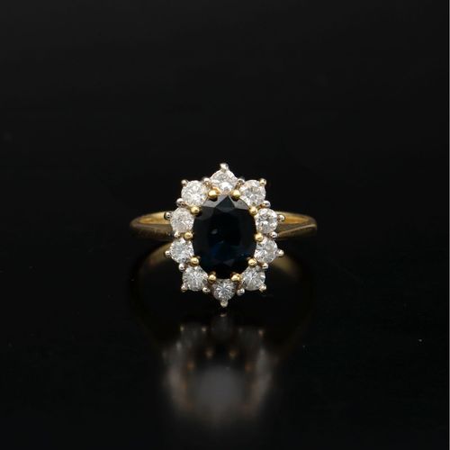 18ct Gold Sapphire and Diamond Ring image-2