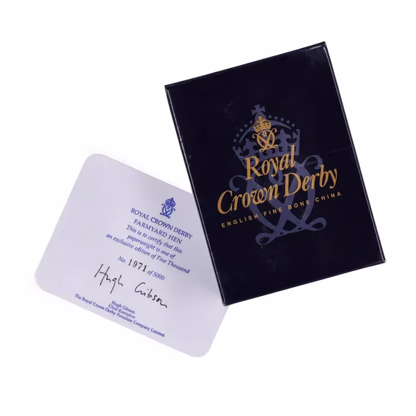 Boxed Limited Edition Royal Crown Derby Farmyard Hen
