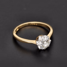 18ct Yellow Gold Diamond Solitaire Ring