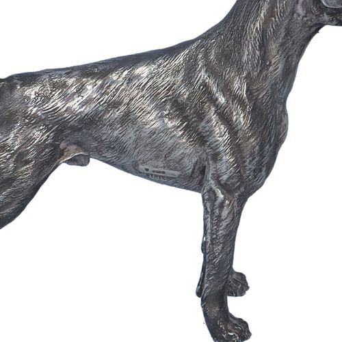 Naturalistic Silver Filled Model of a Boxer Dog image-4