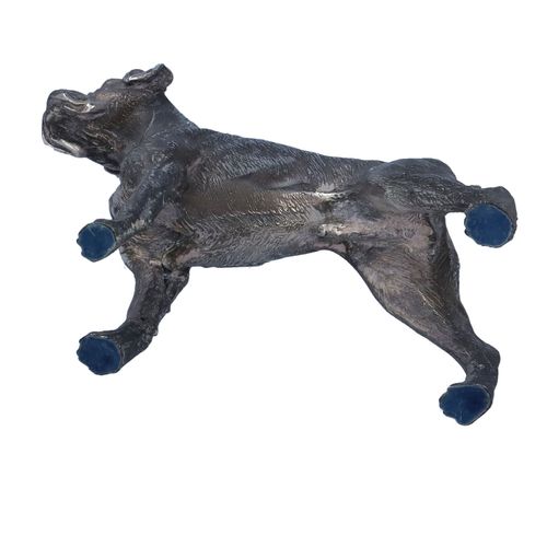 Naturalistic Silver Filled Model of a Boxer Dog image-6