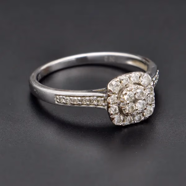 9ct Gold Diamond Halo Ring