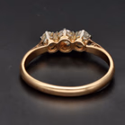 18ct Yellow Gold & Platinum Three Stone Diamond Ring