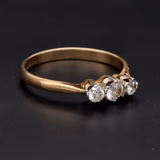 18ct Yellow Gold & Platinum Three Stone Diamond Ring