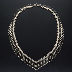 1930s Jakob Bengal Chrome and Enamel Necklace