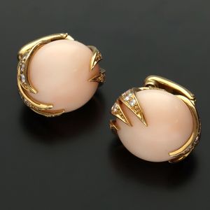 Rare Collectable Pair of Angel Skin Coral Ear Studs
